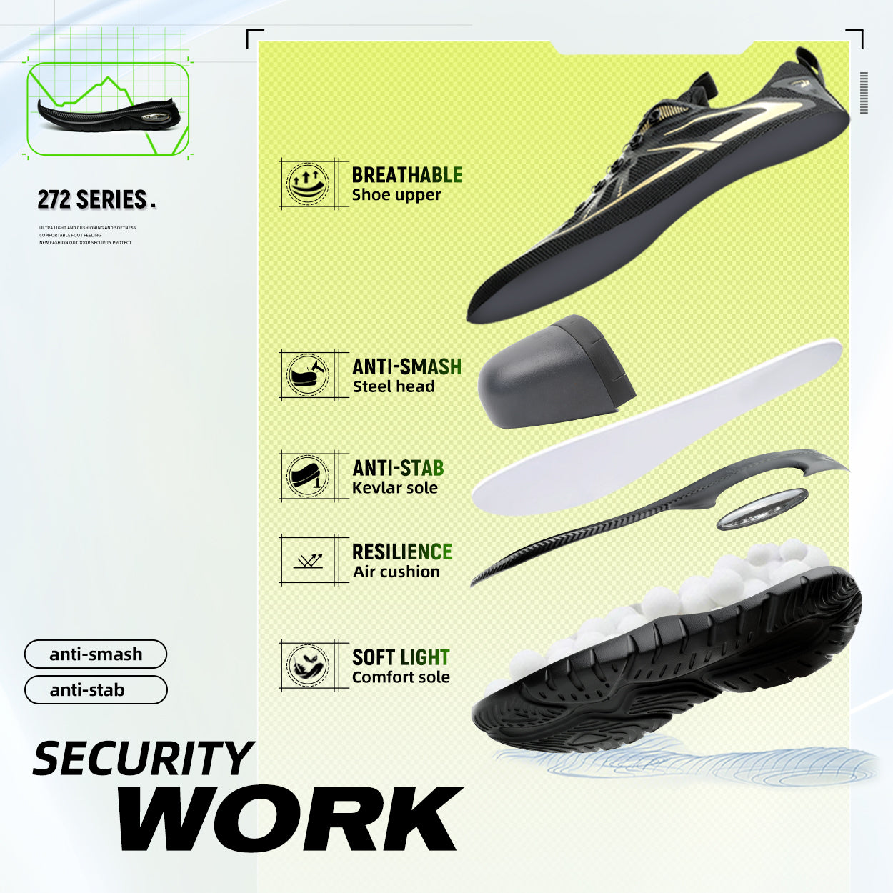 Rotating Buckle Sneaker Safety Shoes(JB-272)
