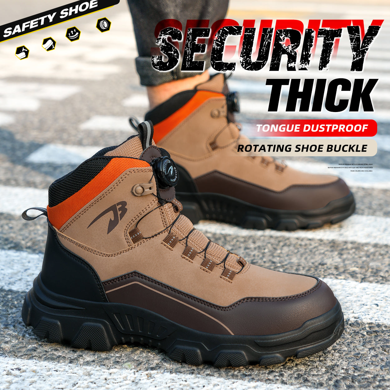 Rotating Buckle Mid-Ankle Safety Boots(JB-269）