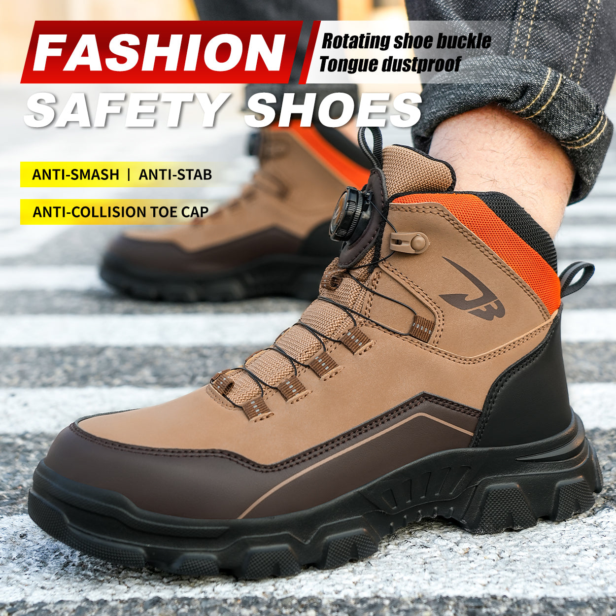 Rotating Buckle Mid-Ankle Safety Boots(JB-269）