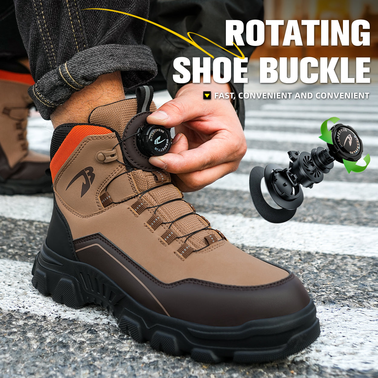 Rotating Buckle Mid-Ankle Safety Boots(JB-269）